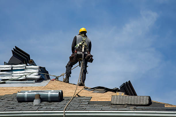 Professional Gutter Installation technician working in Lake Winola, PA